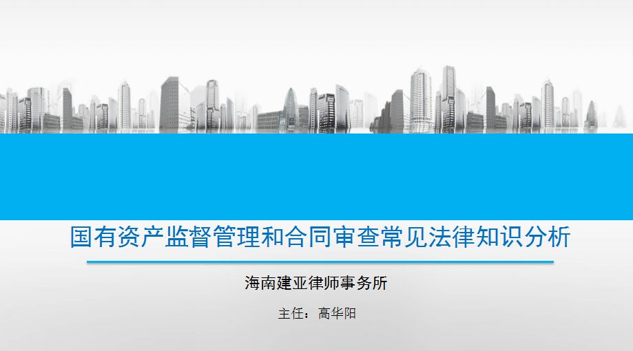 建亚沙龙《国有资产监督管理和合同审查常见法律知识分析》
